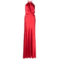 michelle mason robe longue plissée à dos nu - rouge