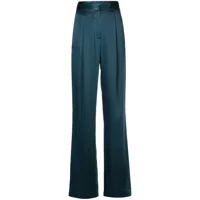 michelle mason pantalon ample à design plissé - bleu