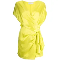 michelle mason robe courte à détails drapés - jaune