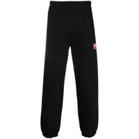 kenzo pantalon de jogging en coton à patch logo - noir