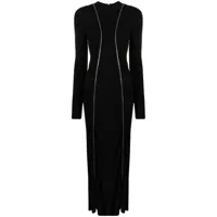 victoria beckham robe longue à liserés contrastants - noir