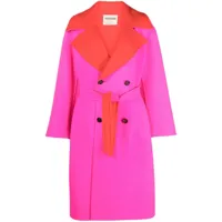 roberto cavalli manteau croisé à design colour block - rose