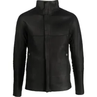isaac sellam experience veste zippée en cuir à effet froissé - noir