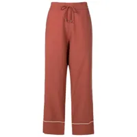 alcaçuz pantalon droit à bords contrastants - rouge