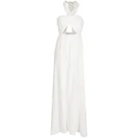 faithfull the brand robe halona longue à bretelles croisées - blanc
