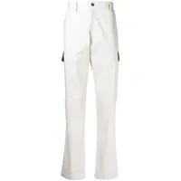 isaia pantalon drill à poches cargo - blanc
