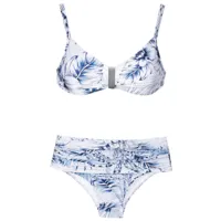 lygia & nanny bikini à imprimé palmier - bleu