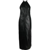 filippa k robe longue en cuir à dos-nu - noir