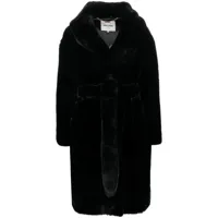 each x other manteau en fourrure artificielle à capuche - noir