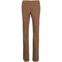 filippa k pantalon slim à fines rayures - marron