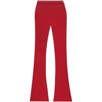 courrèges pantalon reediton nervuré à coupe évasée - rouge