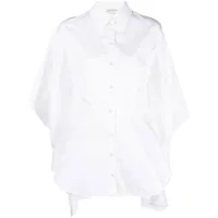 alexander mcqueen chemise cintrée à ourlet drapé - blanc