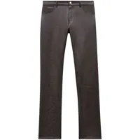 courrèges pantalon droit reedition en cuir artificiel - marron