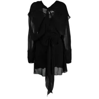 maison margiela robe courte à design drapé - noir