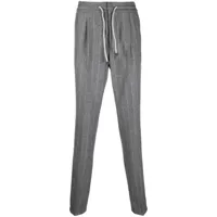 brunello cucinelli pantalon droit à rayures - gris