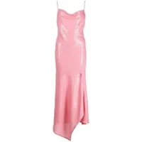 alice + olivia robe mi-longue harmony brodée de sequins - rose