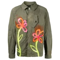stain shade veste boutonnée à fleurs - vert