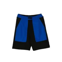 marcelo burlon county of milan kids pixel logo-print panelled drawstring shorts - noir