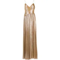 retrofete robe longue doss à design plissé - or