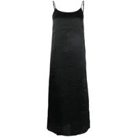 uma wang robe mi-longue à effet plissé - noir