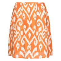 bambah minijupe à motif géométrique - orange