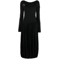 lanvin robe mi-longue à design asymétrique - noir