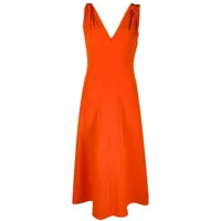 victoria beckham robe évasée à détail torsadé - orange