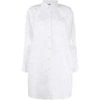 msgm robe-chemise à coupe courte - blanc