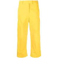 alberto biani pantalon ample à coupe courte - jaune