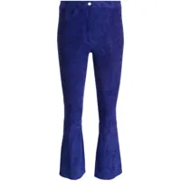 arma pantalon court en cuir à taille haute - bleu