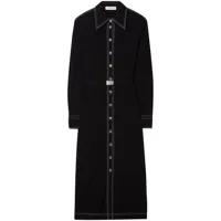 tory burch robe-polo en maille - noir
