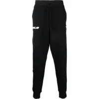 y-3 pantalon de jogging en coton à logo imprimé - noir