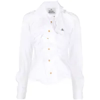 vivienne westwood chemise à logo orb - blanc