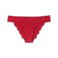 marysia bas de bikini à bords festonnés - rouge