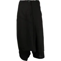 y's pantalon court à design asymétrique - noir