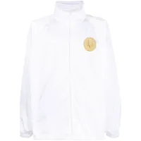 vetements veste zippée à patch logo - blanc