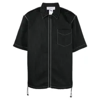 marine serre chemise zippée à manches courtes - noir