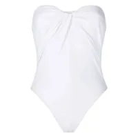 rosetta getty maillot de bain sans bretelles à détail torsadé - blanc