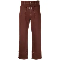 stella mccartney jean workwear à coupe courte - marron