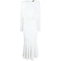 rotate birger christensen robe mi-longue à sequins brodés - blanc