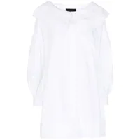 simone rocha robe-chemise en coton - blanc