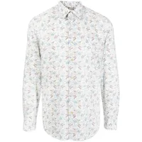 paul smith chemise à fleurs - blanc