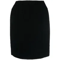 chanel pre-owned jupe cintrée à taille haute (années 1980) - noir