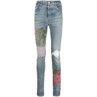 amiri jean skinny à design patchwork - bleu