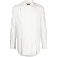 uma wang chemise plissée à boutonnière - blanc