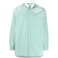 mackintosh chemise rayée à design sans col - vert