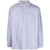 mackintosh chemise military en coton boutonnée - bleu