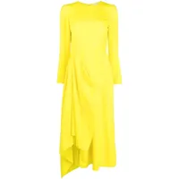 alexander mcqueen robe mi-longue à design drapé - jaune