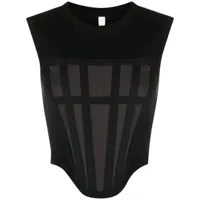 dion lee haut à design de corset - noir