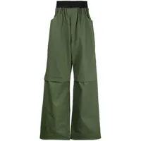 raf simons pantalon ample à taille froncée - vert